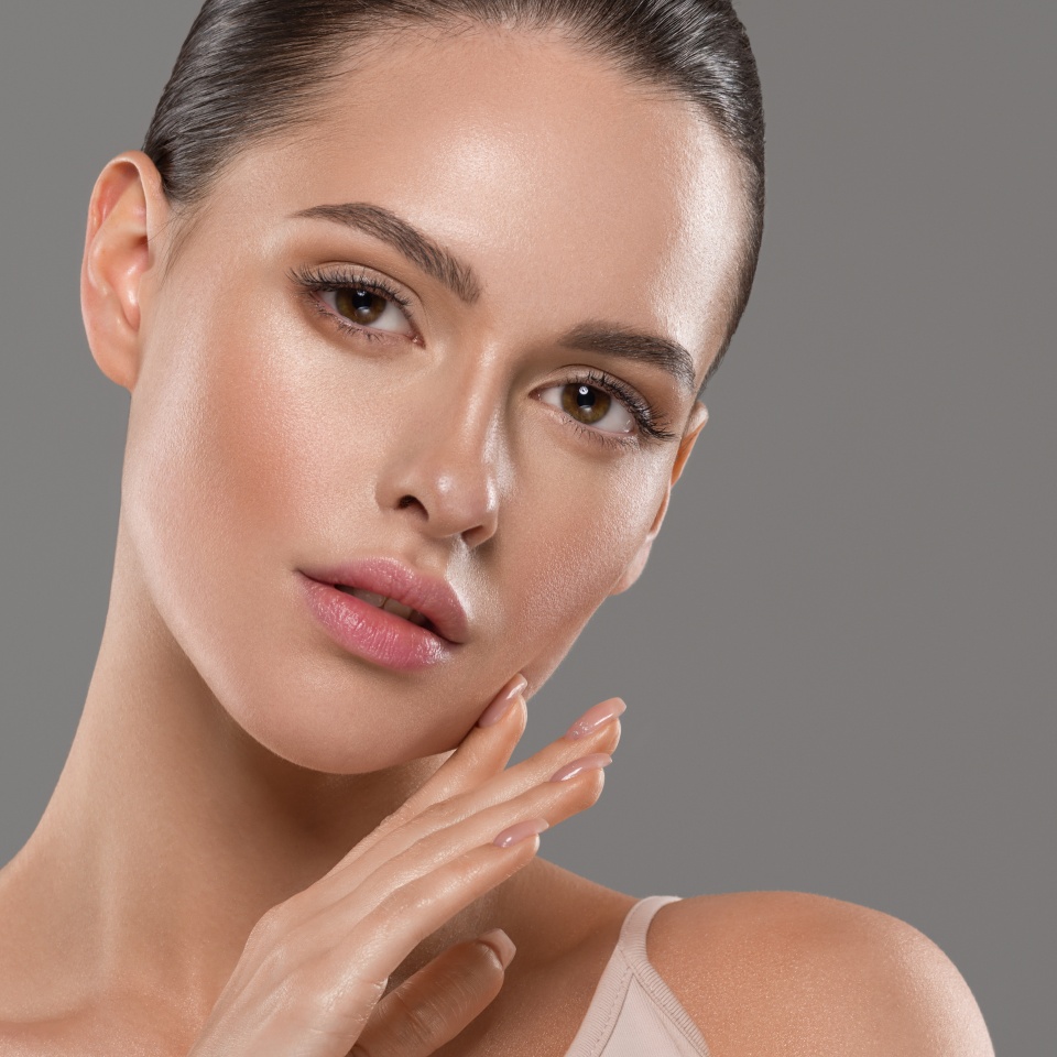 Healthy skin woman beauty face skin care clean female portrait cosmetic concept