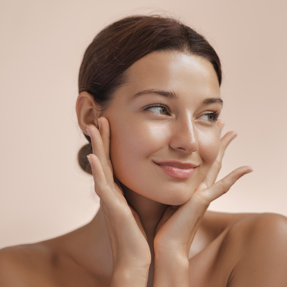 Beauty Photo of Woman with Clean and Healthy Skin Showing Her Face